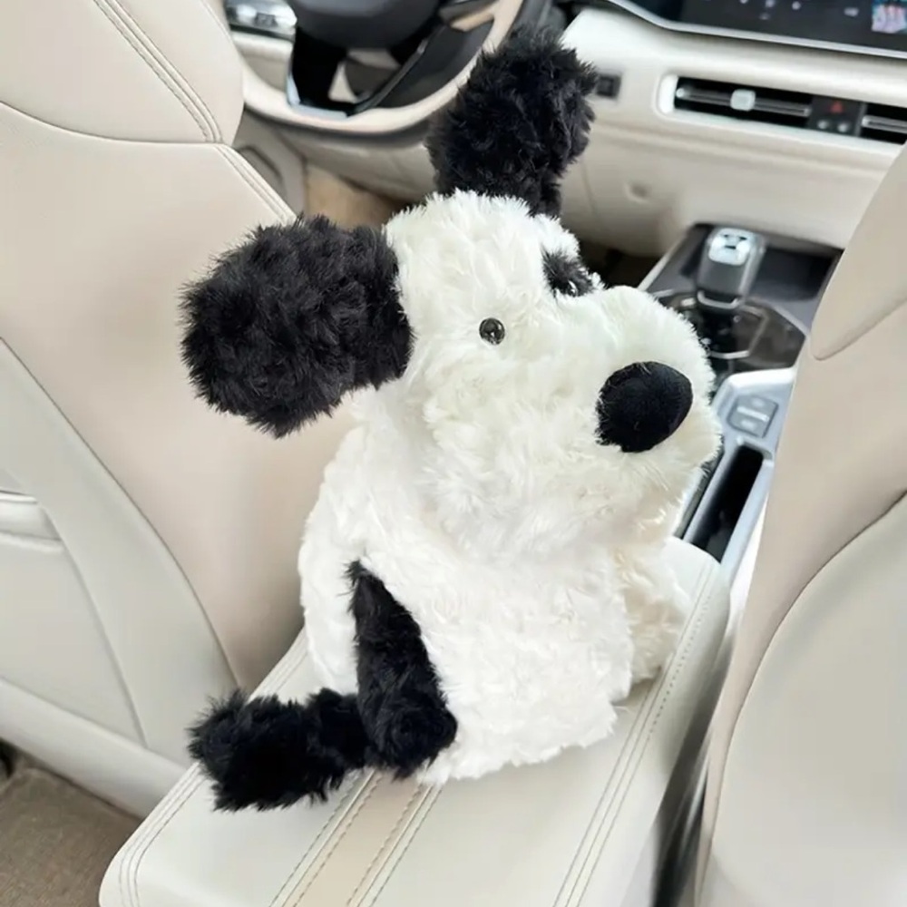 Tissue Holder, Adorable Dig Design Plush Tissue Holder, New, Black & White - Picture 9 of 10